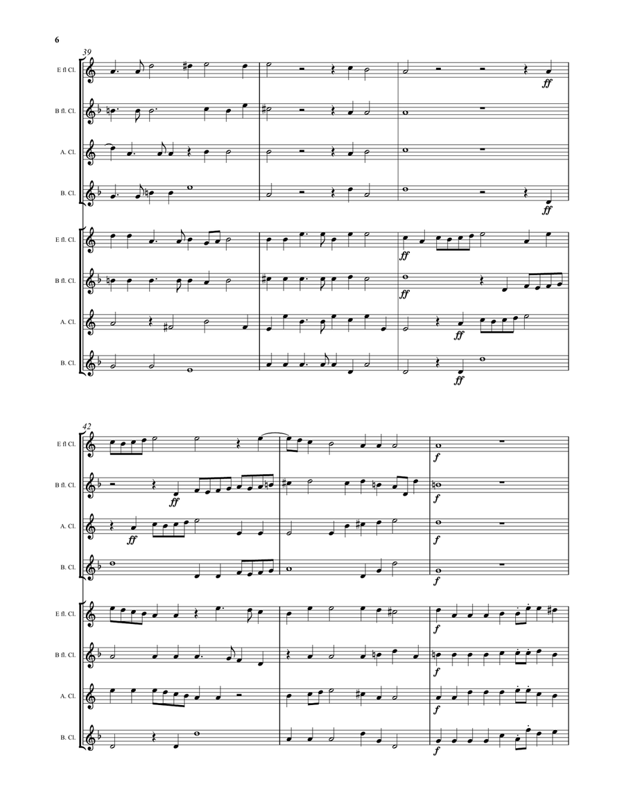 Buccinate in Neomenia Tuba (Blow the trumpet in the new moon) by Giovanni Croce for clarinet choir Clarinet Choir scores gallery preview page 6