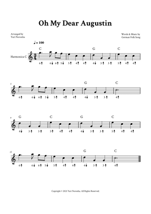 Oh My Dear Augustin - Harmonica C (with TAB)