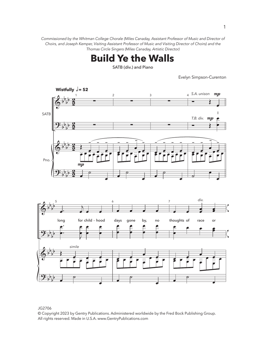 Build Ye The Walls Build Ye The Walls Divisi scores gallery preview page 1