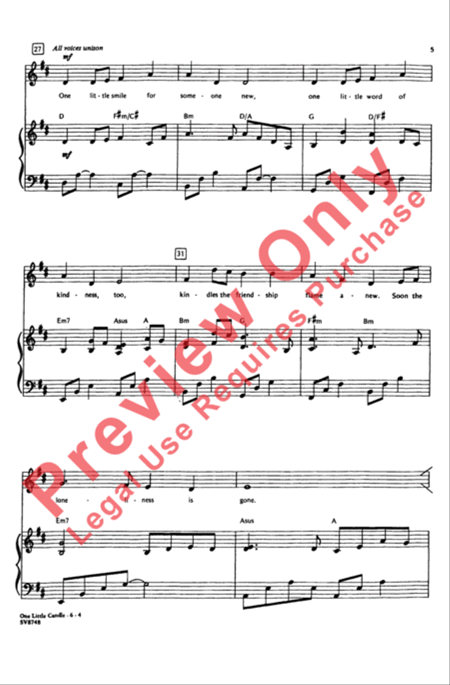 One Little Candle 2-Part scores gallery preview page 5