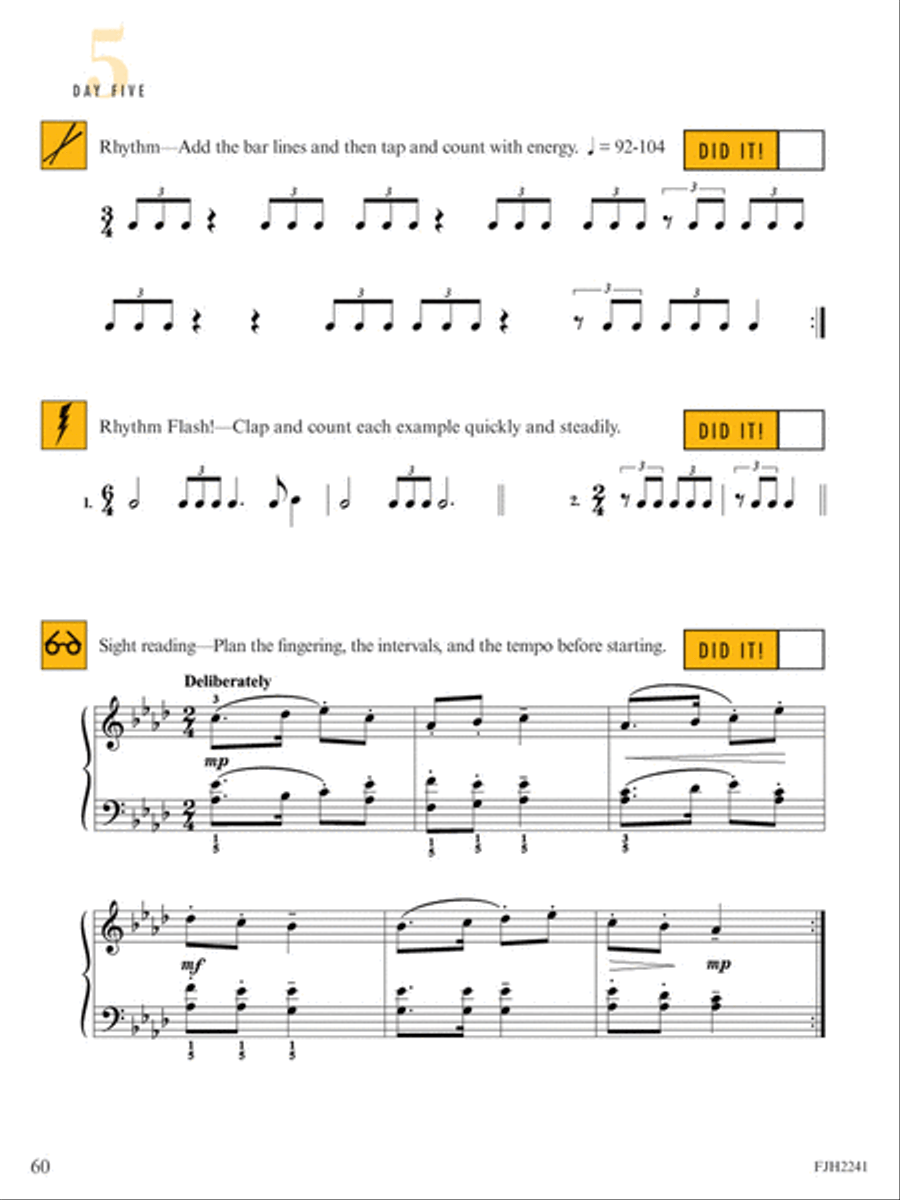 Sight Reading & Rhythm Every Day, Book 7 Piano Method scores gallery preview page 4