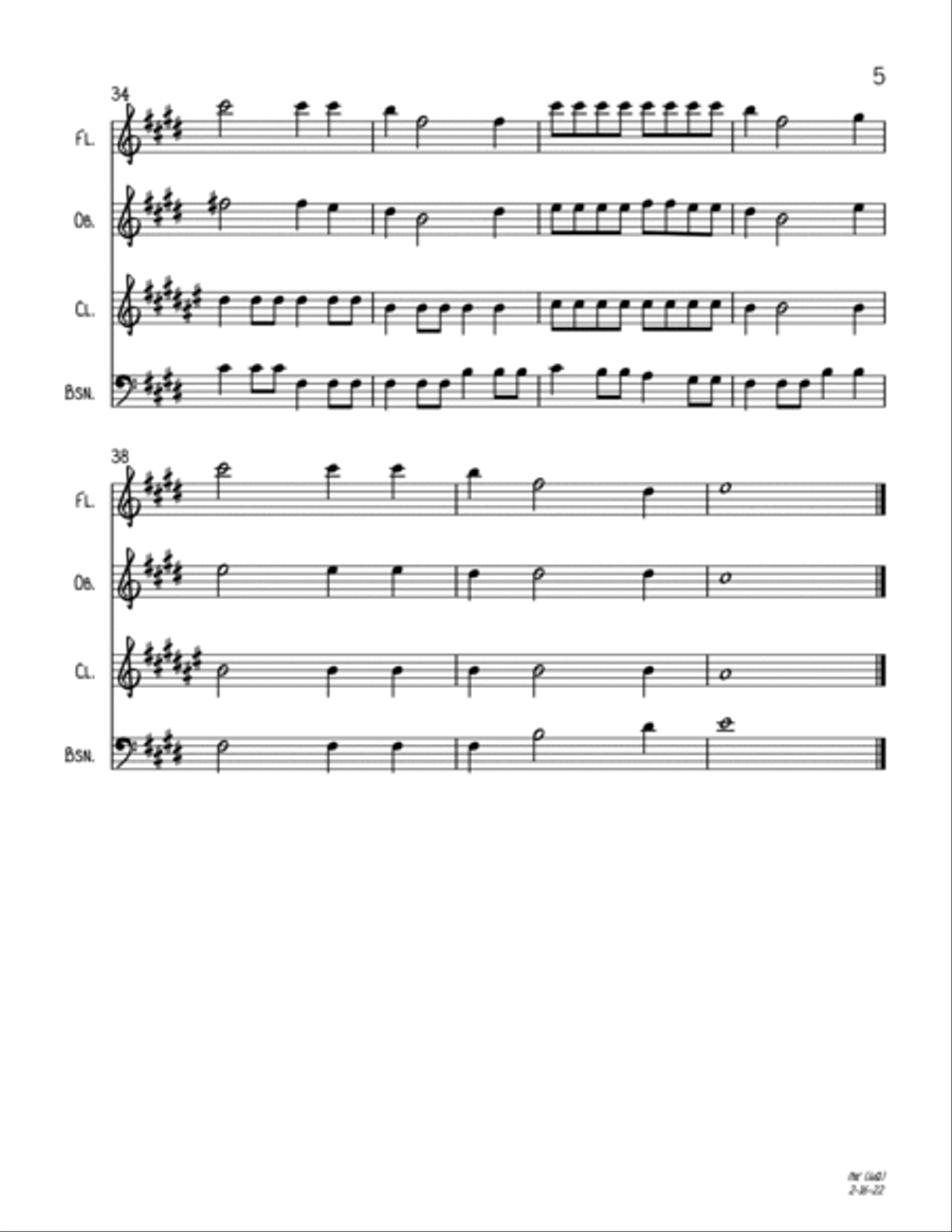 Mele Kalikimaka Woodwind Quartet scores gallery preview page 5