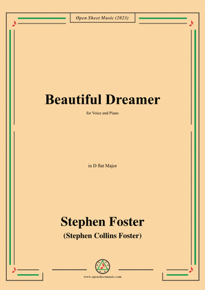 Book cover for S. Foster-Beautiful Dreamer,in D flat Major