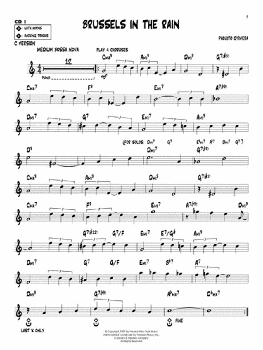 Paquito D'Rivera - Brazilian Jazz C Instrument scores gallery preview page 4