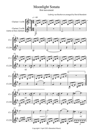 Moonlight Sonata (1st movement) for Clarinet Duet