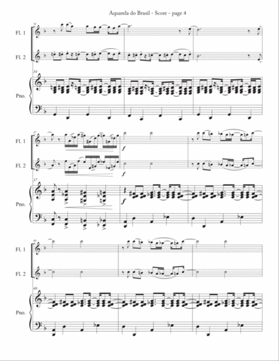 Aquarela Brasileira (aquarela Do Brasil) (brasil) Aquarela Brasileira (aquarela Do Brasil) (brasil) Flute Duet scores gallery preview page 5