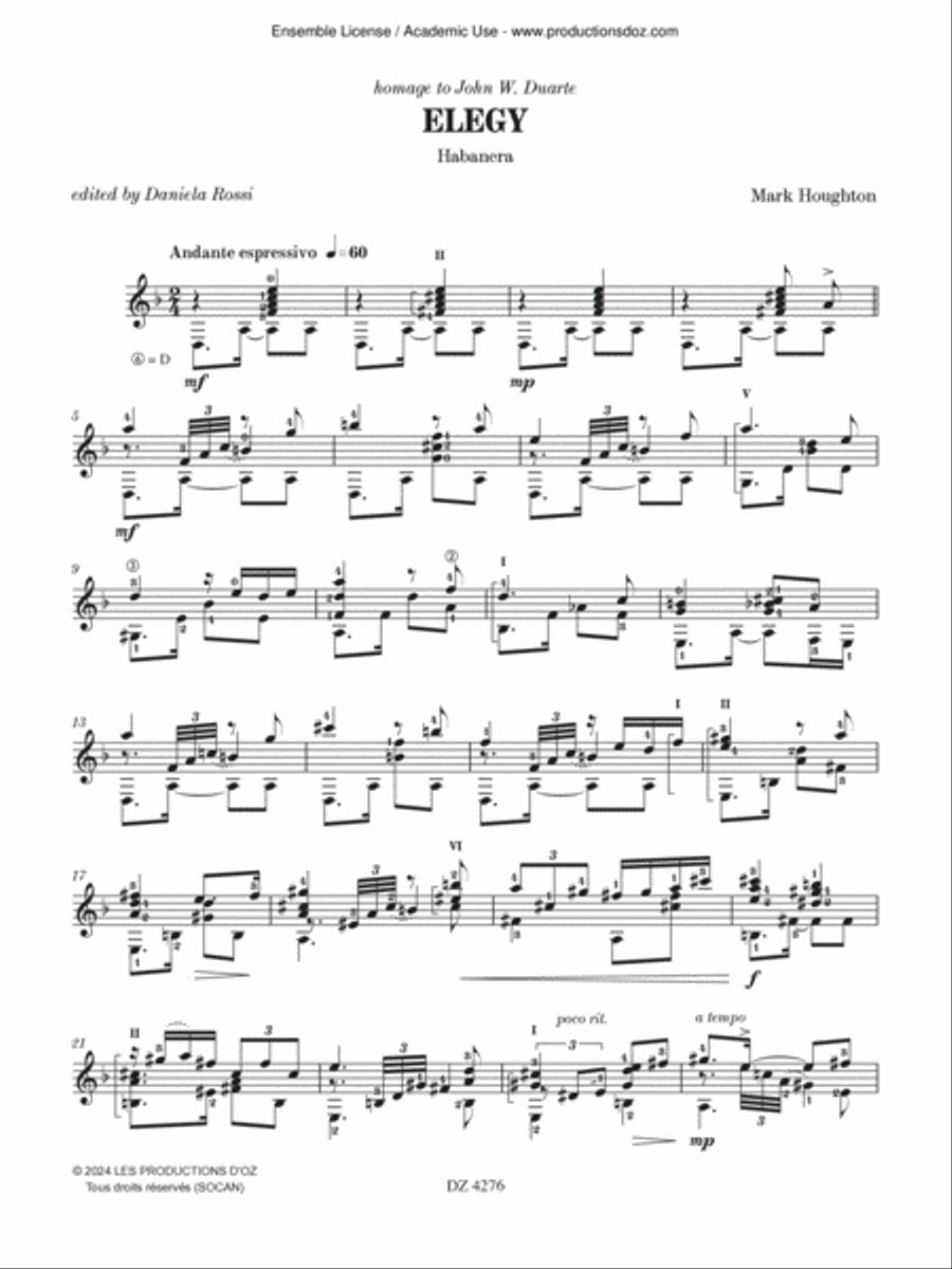 Elegy Classical Guitar scores gallery preview page 3