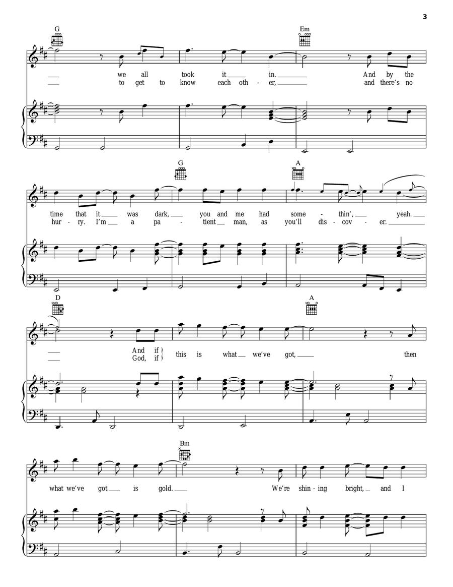 Stay The Night Piano, Vocal, Guitar scores gallery preview page 3