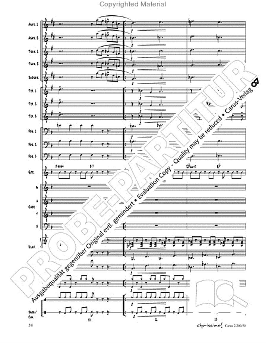 Chorissimo. Instrumentale Begleitarrangements fur Small Bigband, Vol. 3 Big Band scores gallery preview page 56