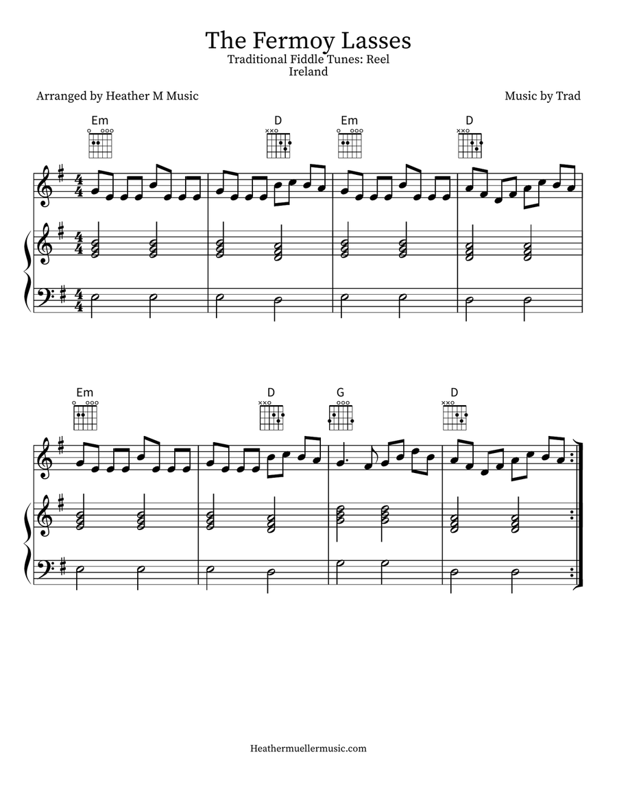 The Fermoy Lasses Violin Solo scores gallery preview page 1