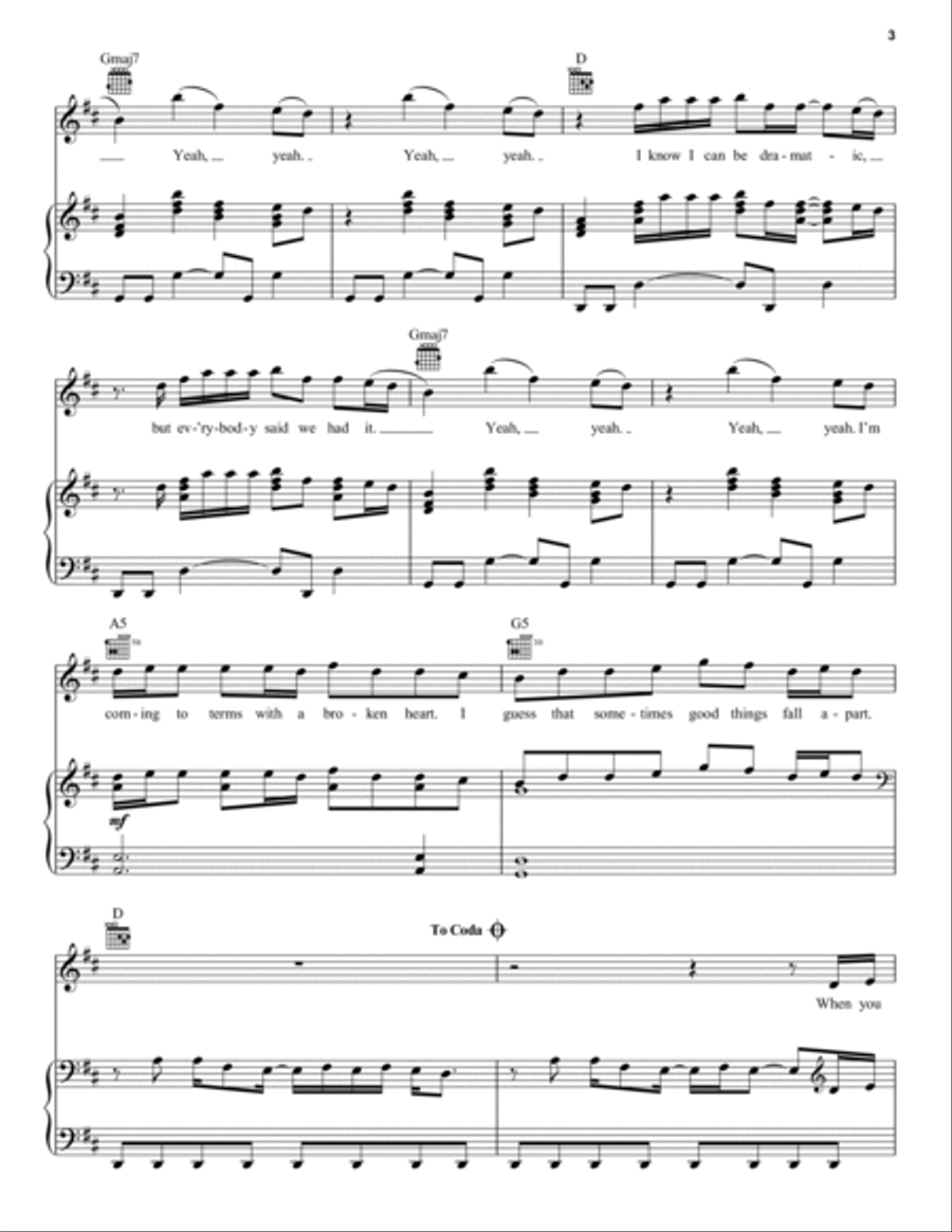 Good Things Fall Apart Piano, Vocal, Guitar scores gallery preview page 3