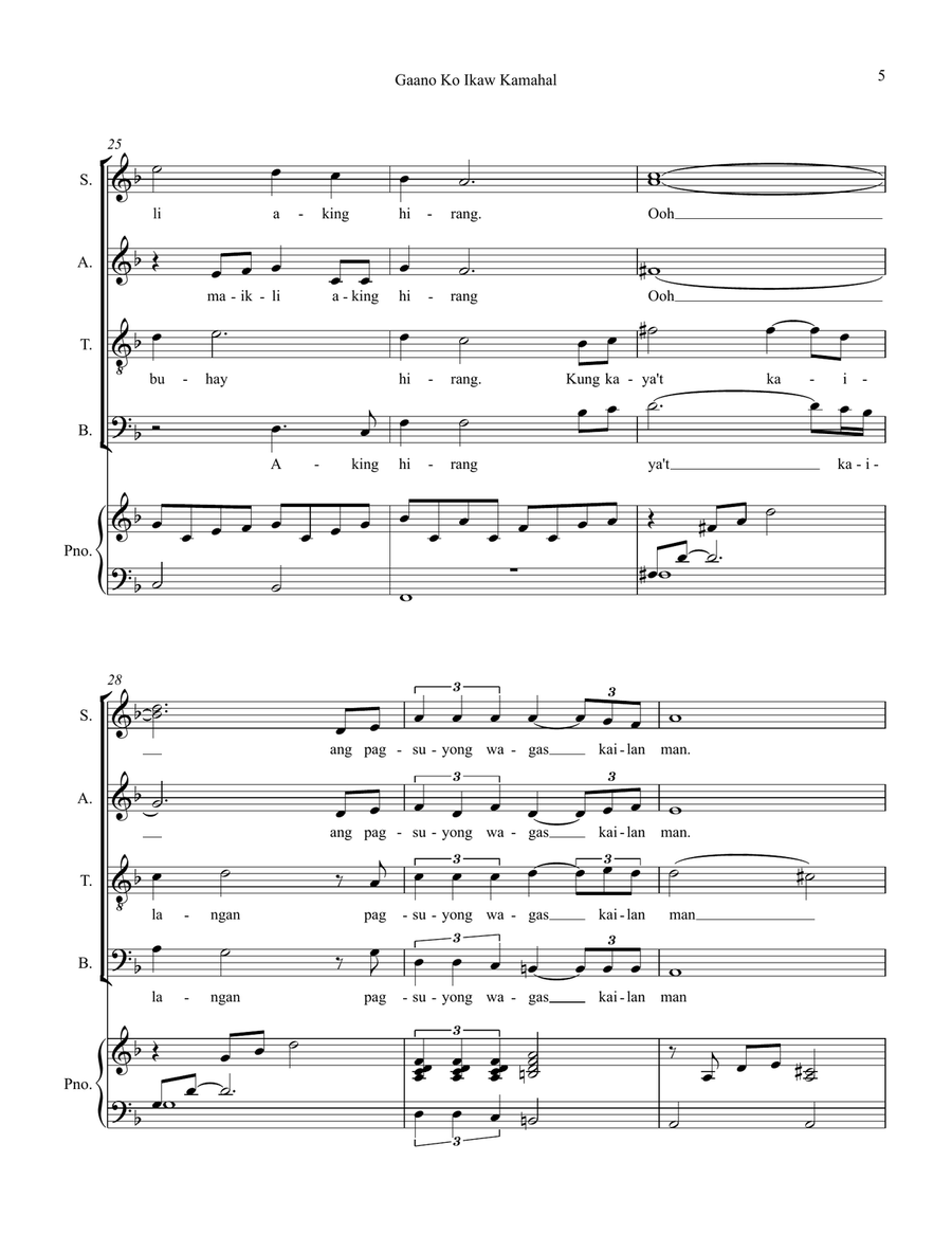 Gaano Ko Ikaw Kamahal SATB 4-Part scores gallery preview page 5