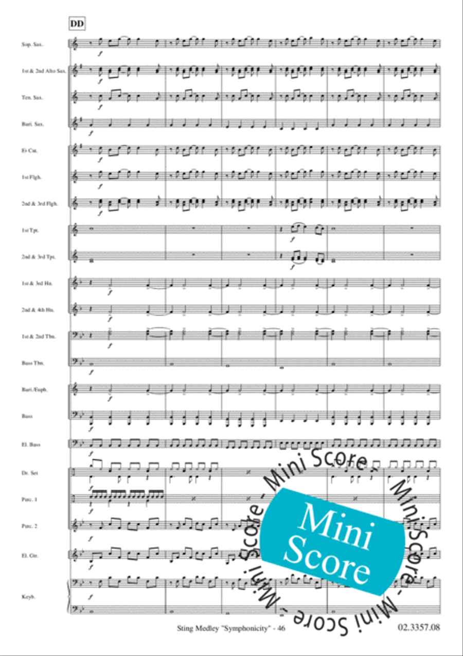 Sting Medley Sting Medley Fanfare Band scores gallery preview page 50