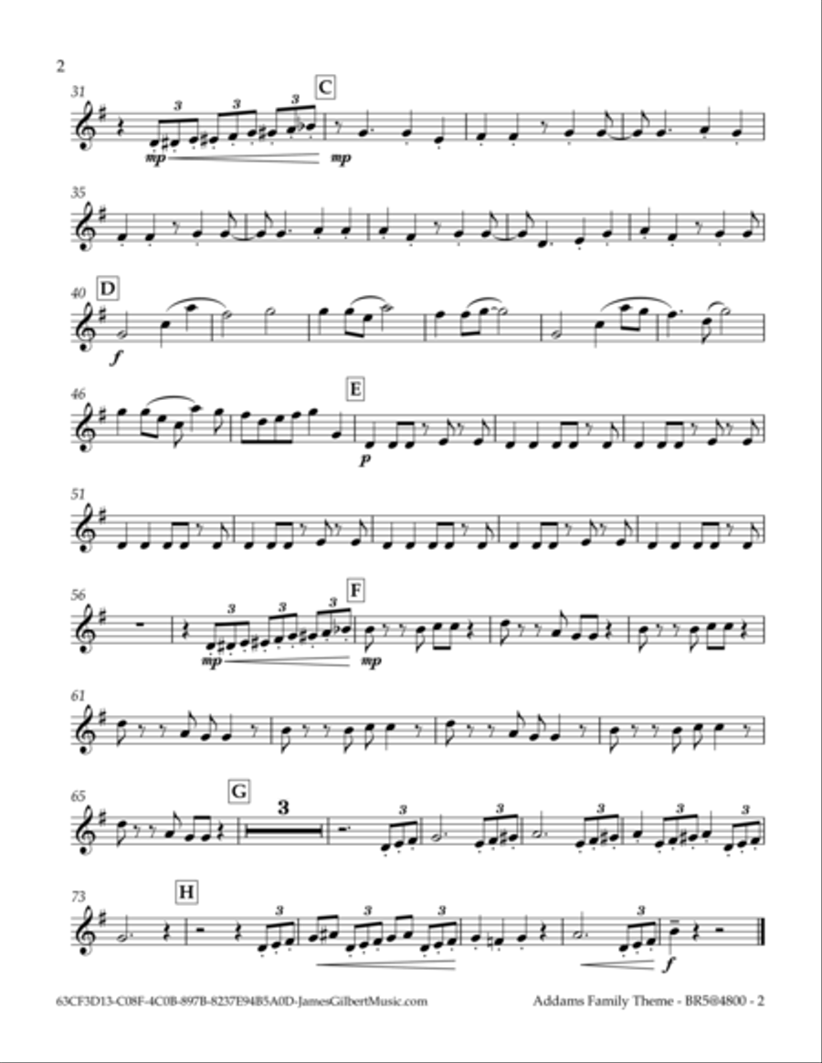 The Addams Family Theme Brass Ensemble scores gallery preview page 3