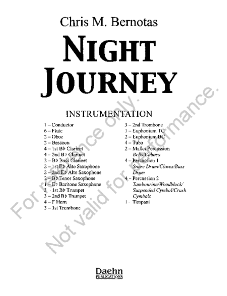 Night Journey Concert Band scores gallery preview page 2