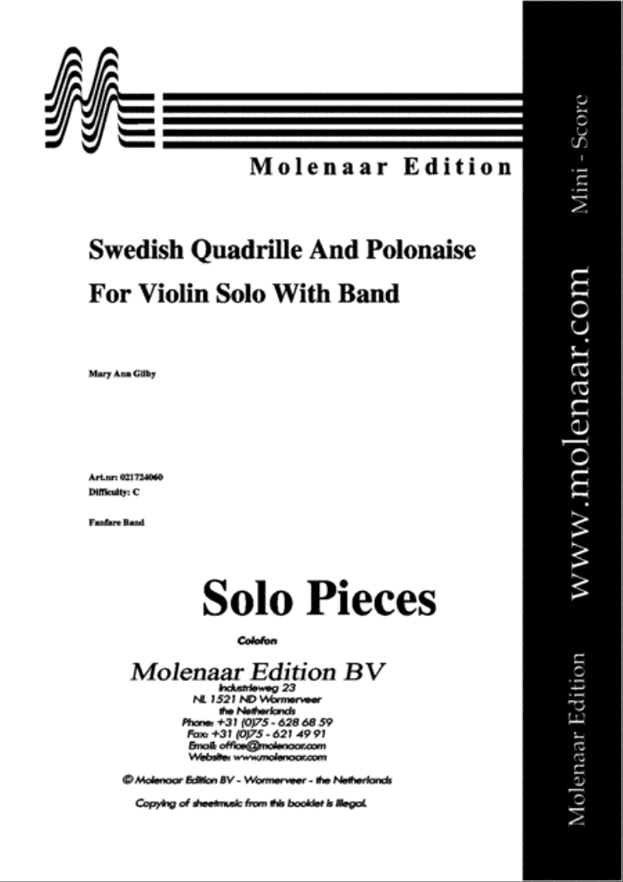 Swedish Quadrille and Polonaise Concert Band scores gallery preview page 2
