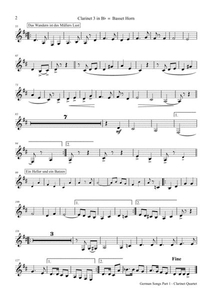 German Songs Part 1 - Oktoberfest - Clarinet Quartet image number null