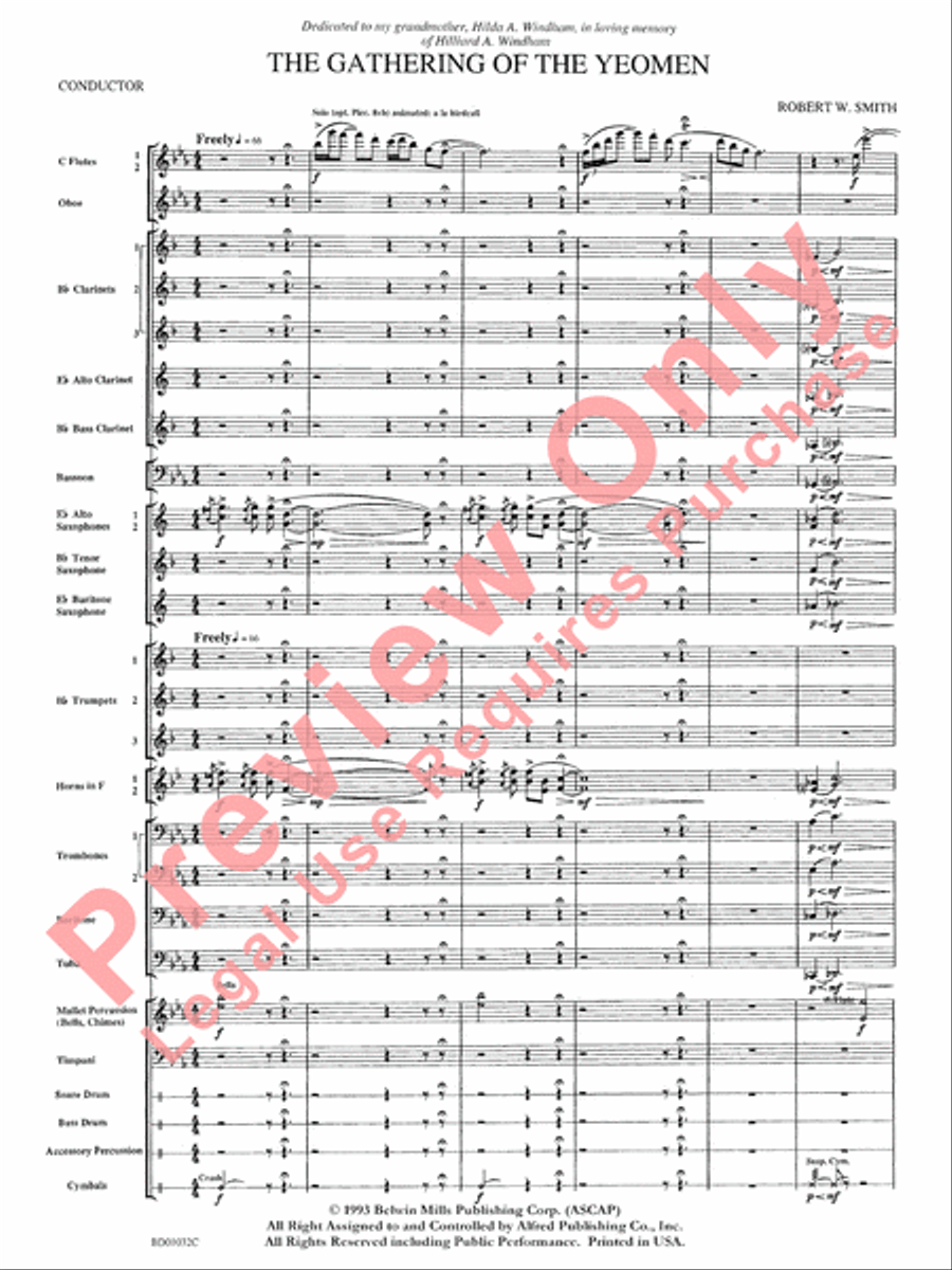 The Gathering of the Yeomen Concert Band scores gallery preview page 4