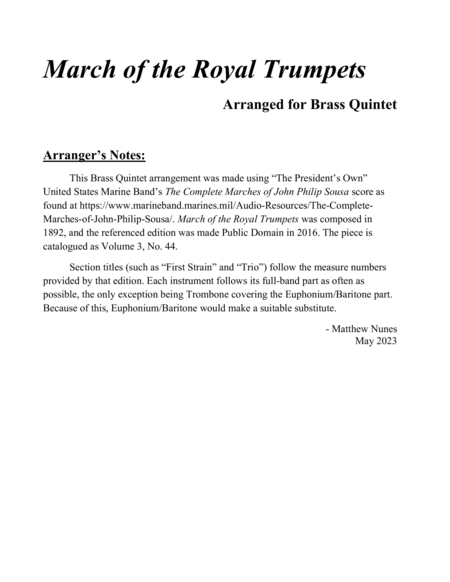 March of the Royal Trumpets image number null