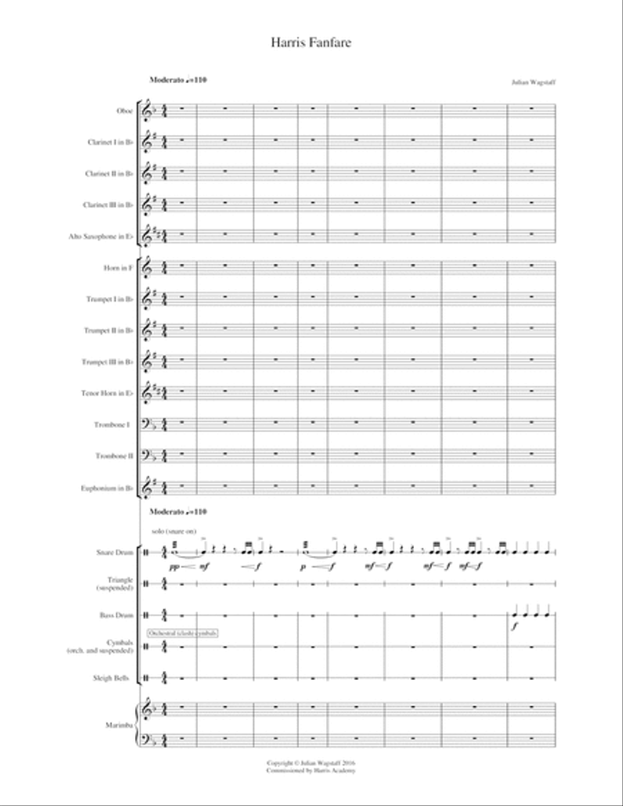 Harris Fanfare (for woodwind, brass and percussion) - score and parts Jazz Ensemble scores gallery preview page 3