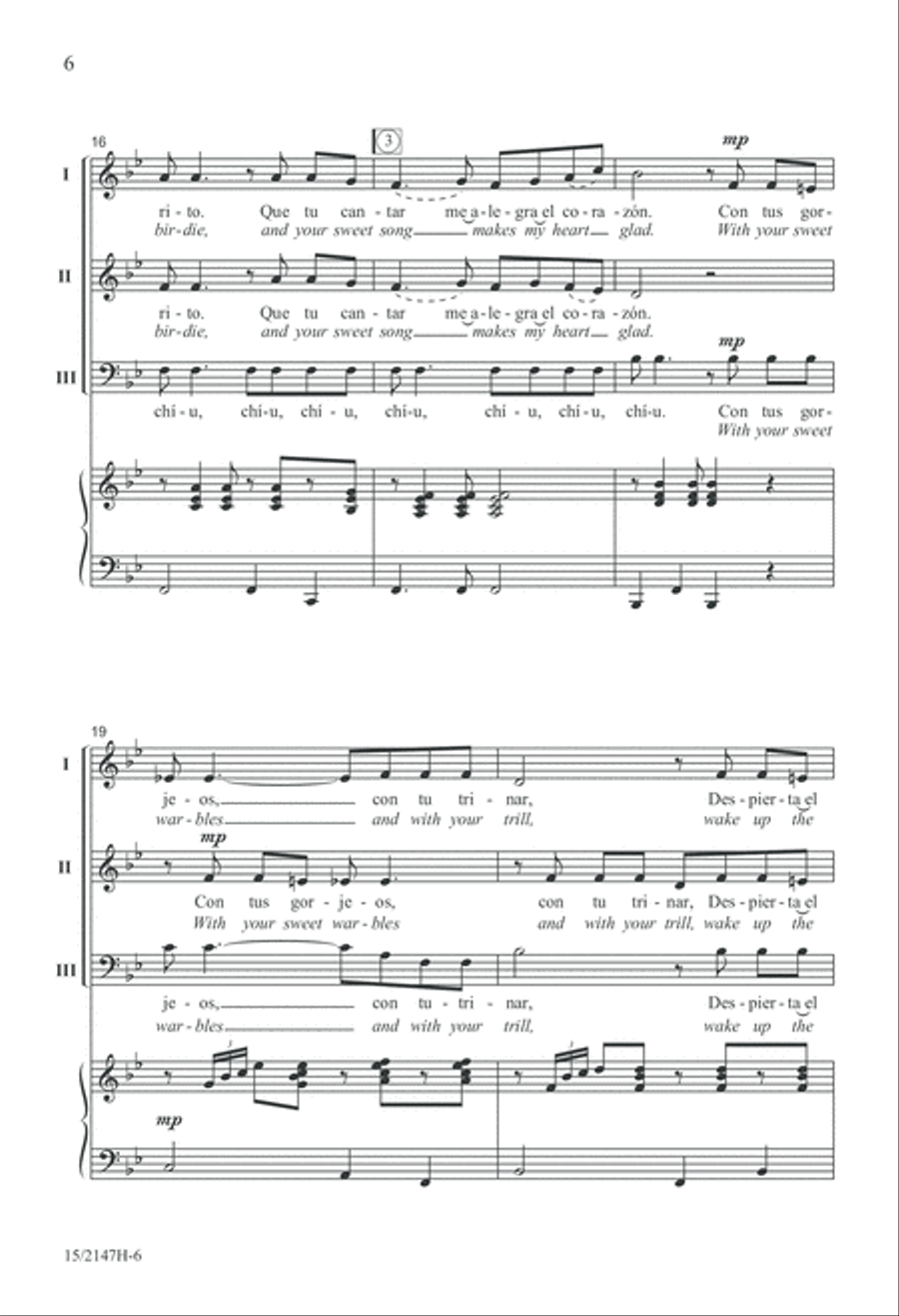 Chíu, Chíu, Chíu Chíu, Chíu, Chíu 3-Part scores gallery preview page 6