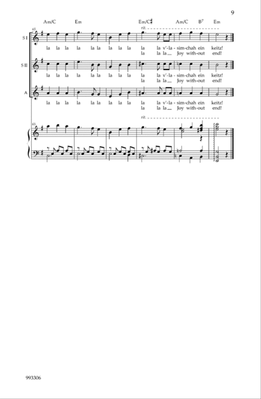 Three Yiddish Chanukah Songs For Treble Choir SSA scores gallery preview page 6
