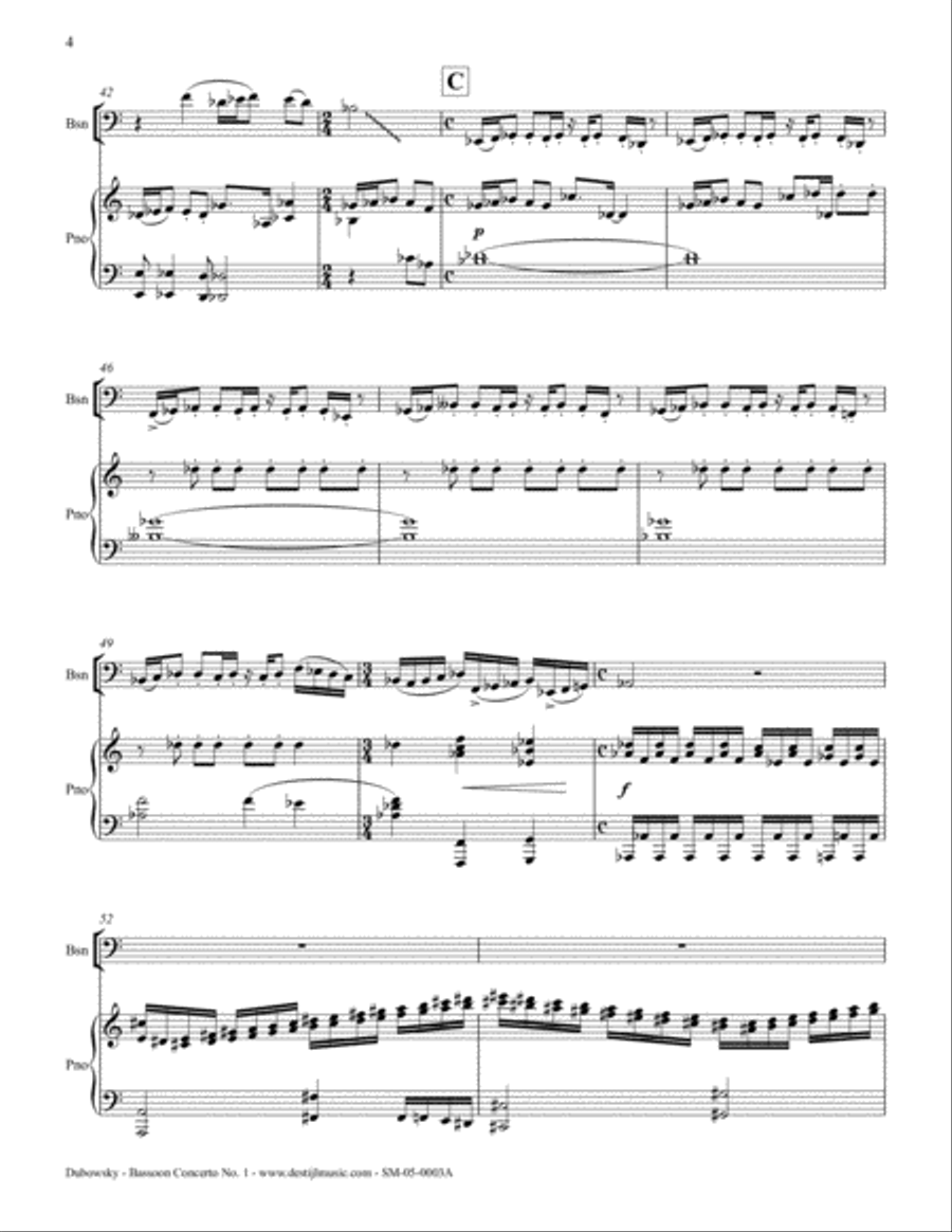 Bassoon Concerto No. 1 (Bsn/Piano) Bassoon Solo scores gallery preview page 6