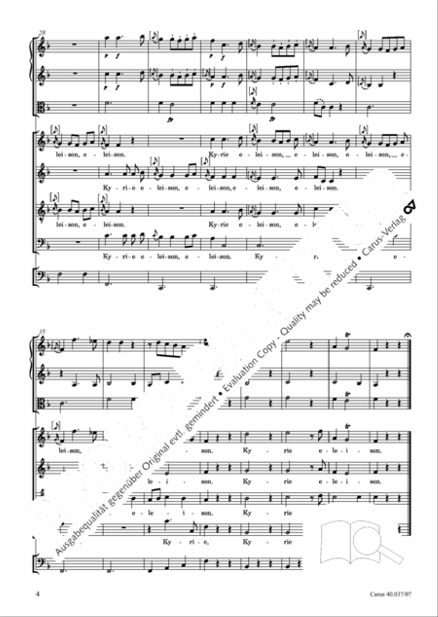 Kyrie in D minor 4-Part scores gallery preview page 5