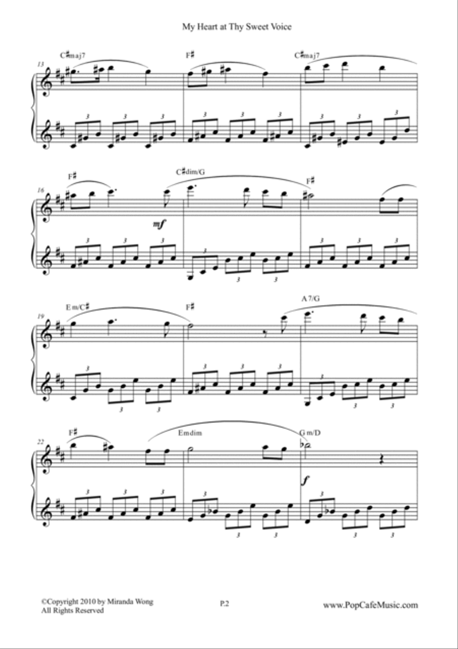 My Heart at thy Sweet Voice - Famous Piano Music No.9 My Heart at thy Sweet Voice - Famous Piano Music No.9 Voice scores gallery preview page 2