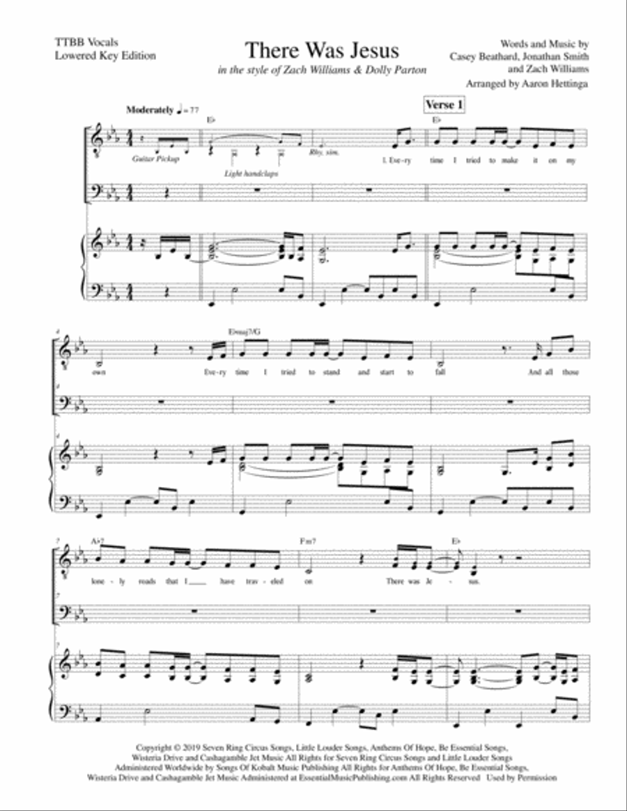 There Was Jesus Piano, Vocal, Guitar scores gallery preview page 3