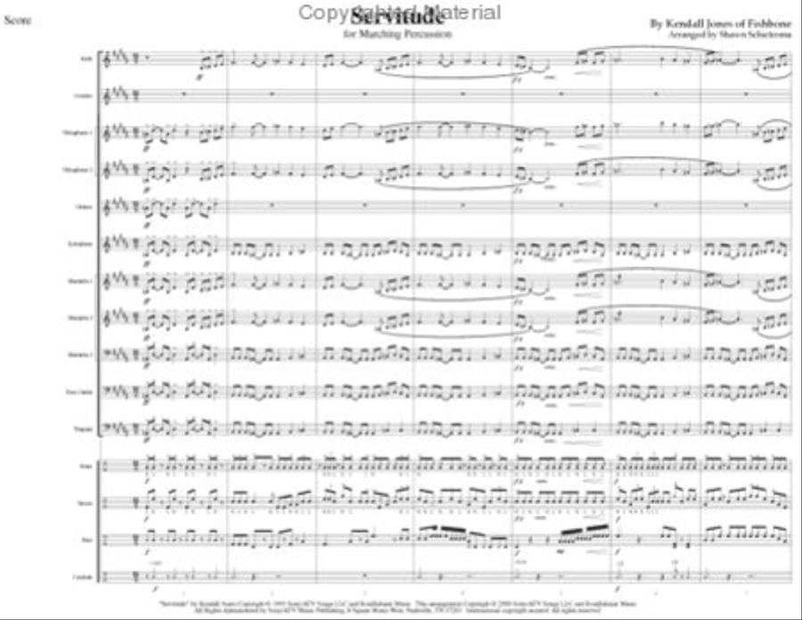 Servitude (Drumline) Percussion scores gallery preview page 3
