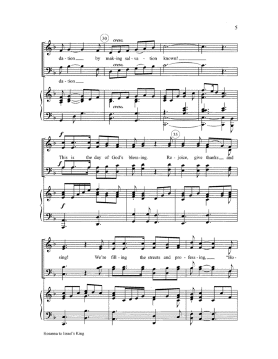 Hosanna to Israel's King 4-Part scores gallery preview page 5