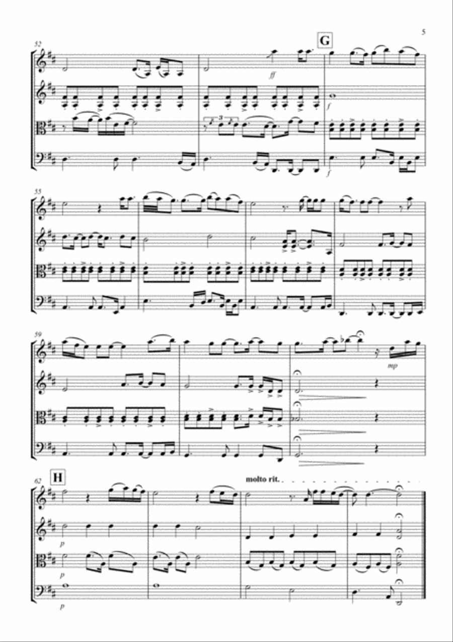 (Everything I Do) I Do It For You String Quartet scores gallery preview page 5