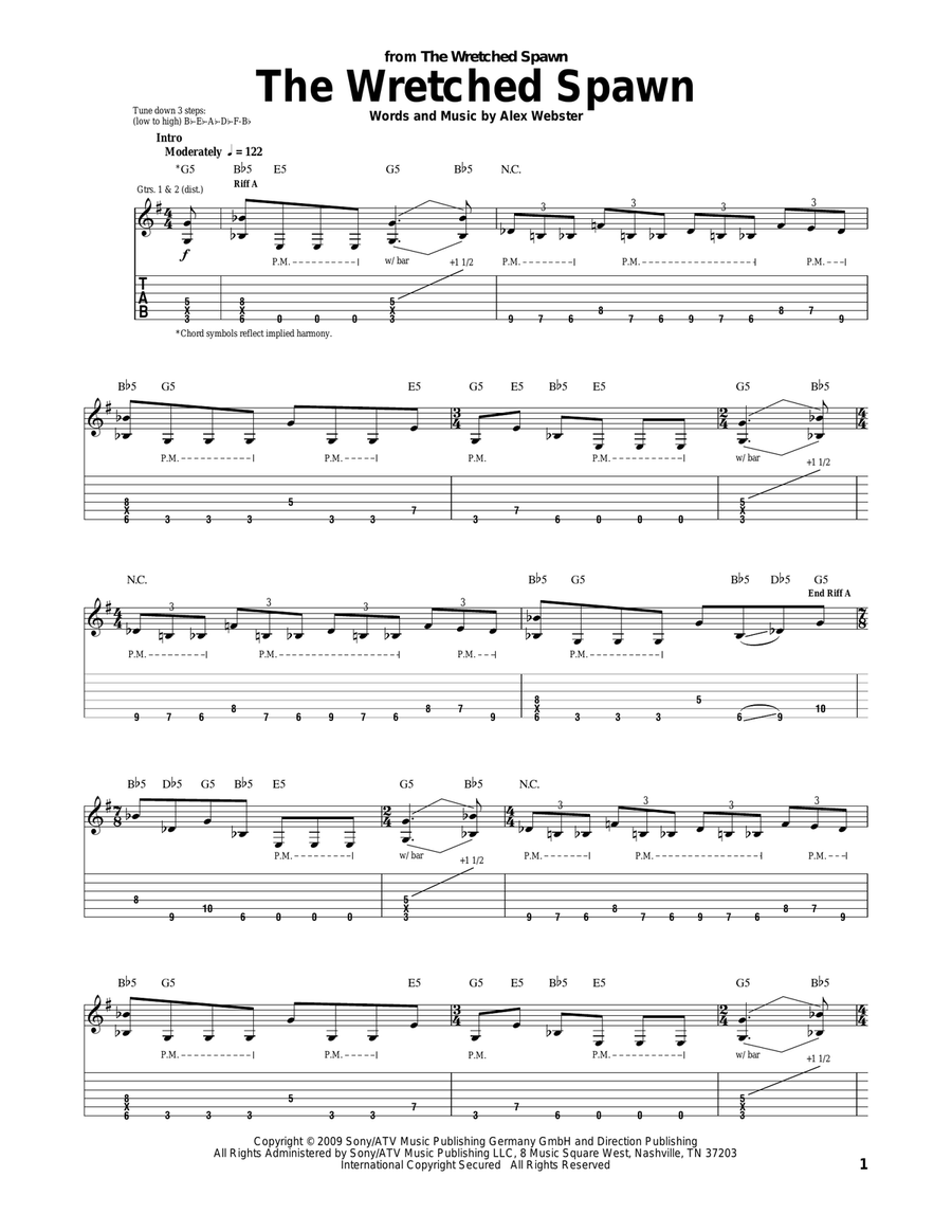 The Wretched Spawn Acoustic Guitar scores gallery preview page 1