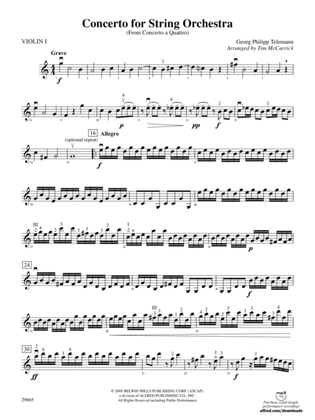 Concerto for String Orchestra (from Concerto a Quattro): 1st Violin