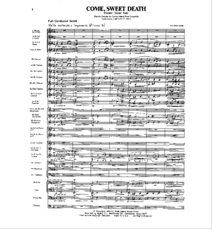 Come, Sweet Death Concert Band scores gallery preview page 2