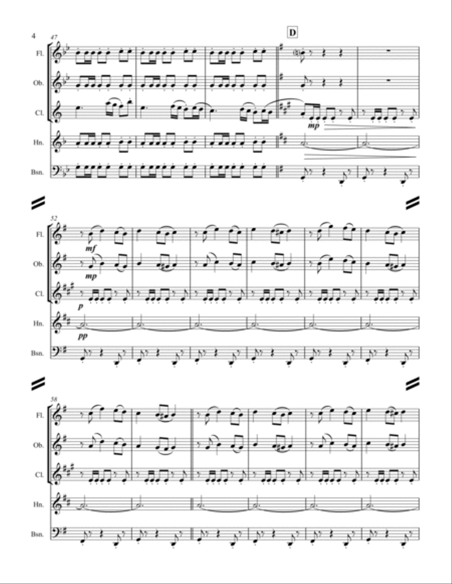 Tchaikovsky – Danse Espagnole (Spanish Dance) from Swan Lake (for Woodwind Quintet) Woodwind Quintet scores gallery preview page 5