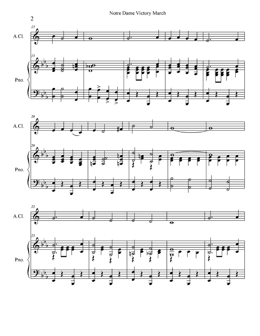 Notre Dame Victory March - Alto Clarinet E-Flat Clarinet scores gallery preview page 4