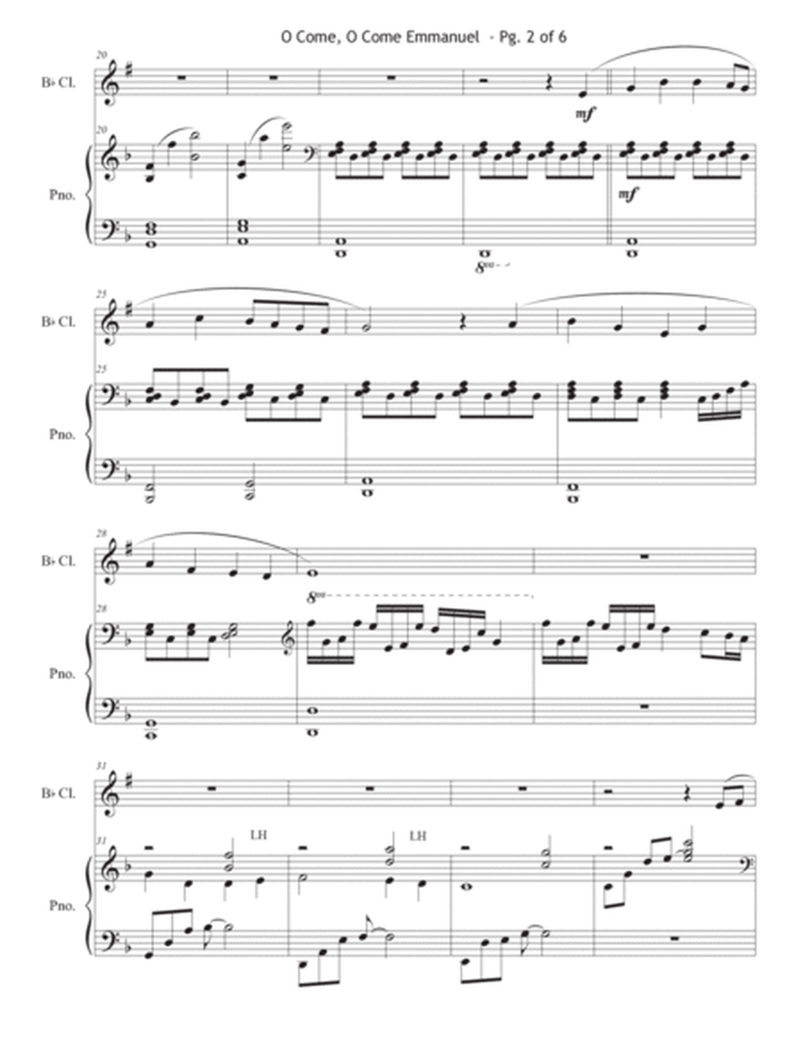 O Come, O Come Emmanuel Clarinet Solo with Piano Accompaniment image number null