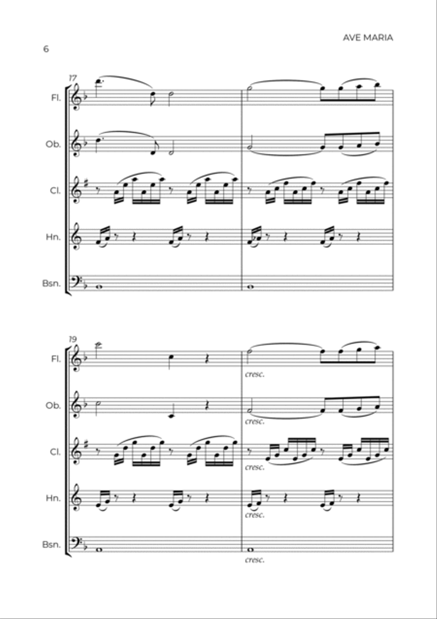 Ave Maria - Wind Quintet Ave Maria - Wind Quintet Woodwind Quintet scores gallery preview page 6