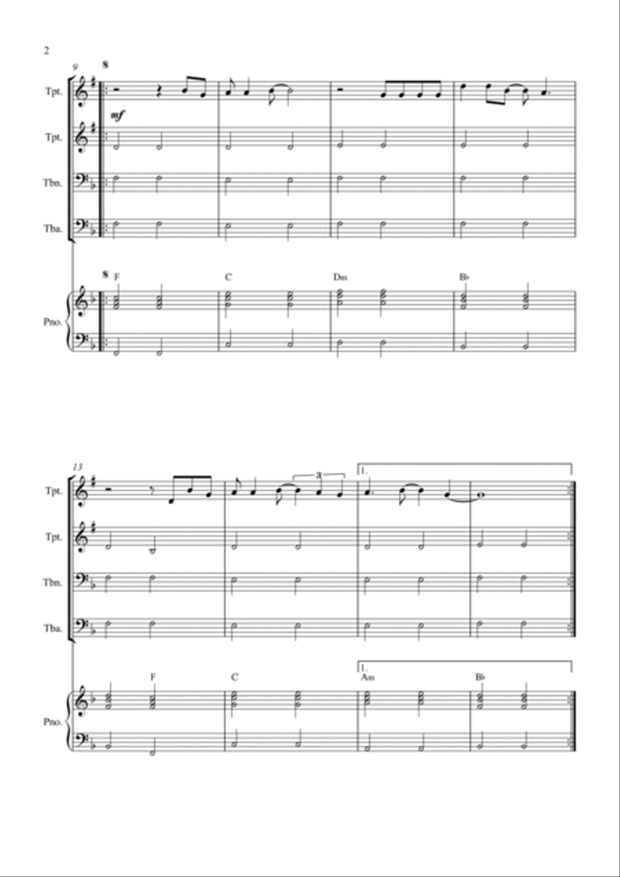 Don't Stop Believin' Brass Quartet scores gallery preview page 2