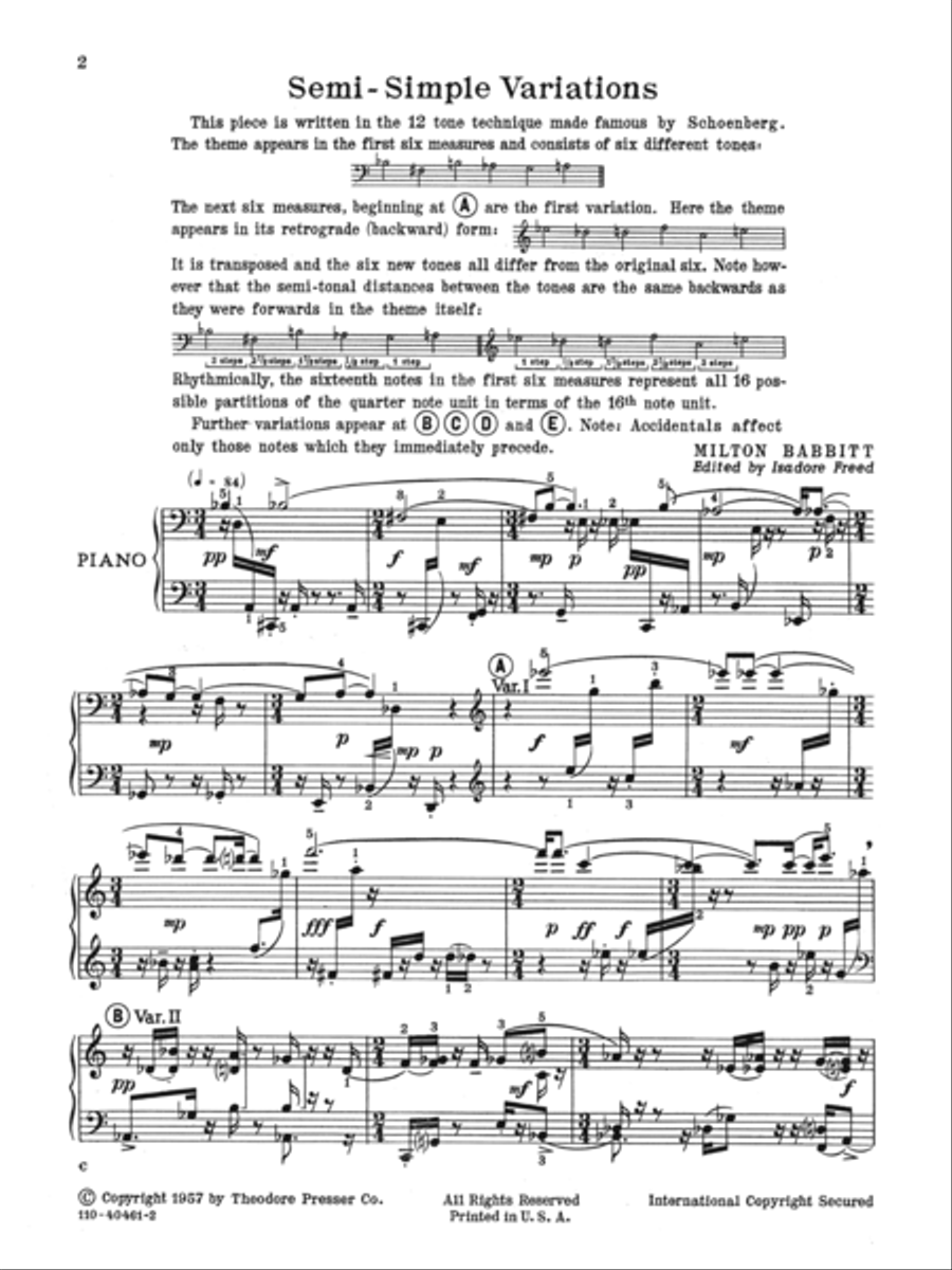 Semi-Simple Variations Chamber Music scores gallery preview page 2