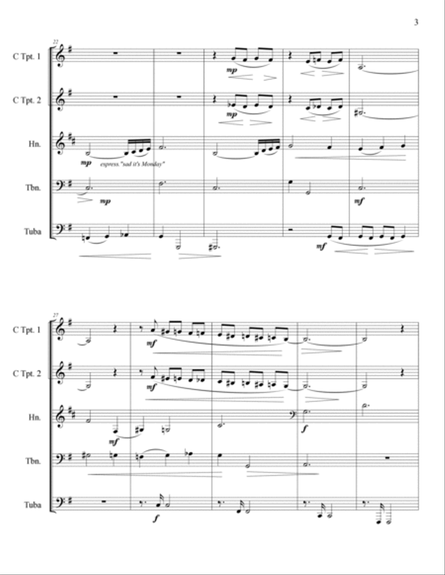 Hello Cupcake! for Brass Quintet Brass Quintet scores gallery preview page 5