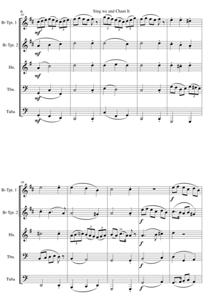 Sing we and chant it (with variations) for brass quintet image number null