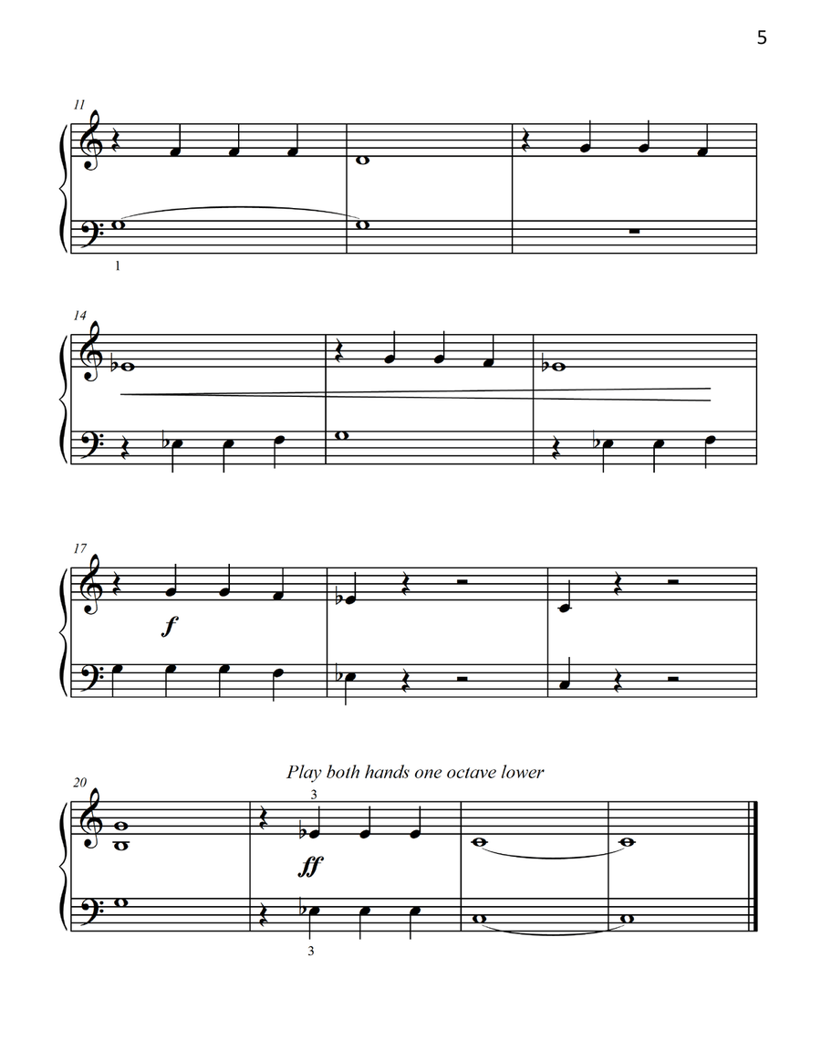 Spooky Classical Favorites - 10 Arrangements in Minor Keys for Elementary Pianists Easy Piano scores gallery preview page 5