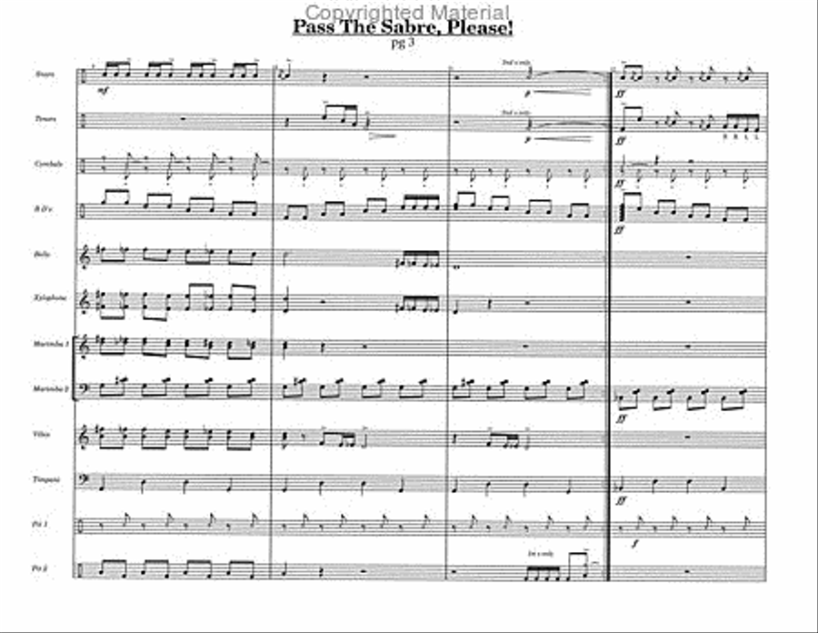 Pass The Sabre, Please! Percussion Ensemble scores gallery preview page 5