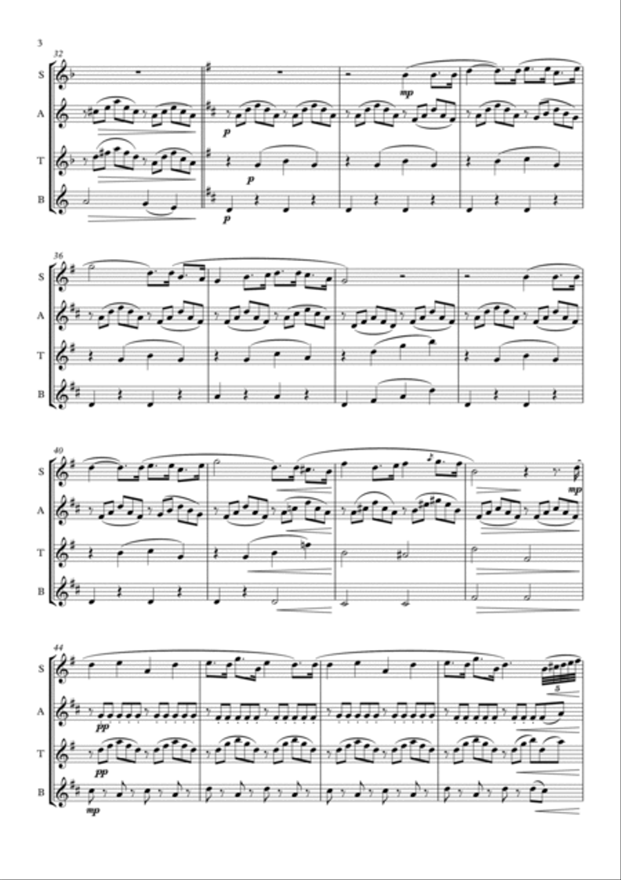O Holy Night - Saxophone Quartet Saxophone Quartet scores gallery preview page 4