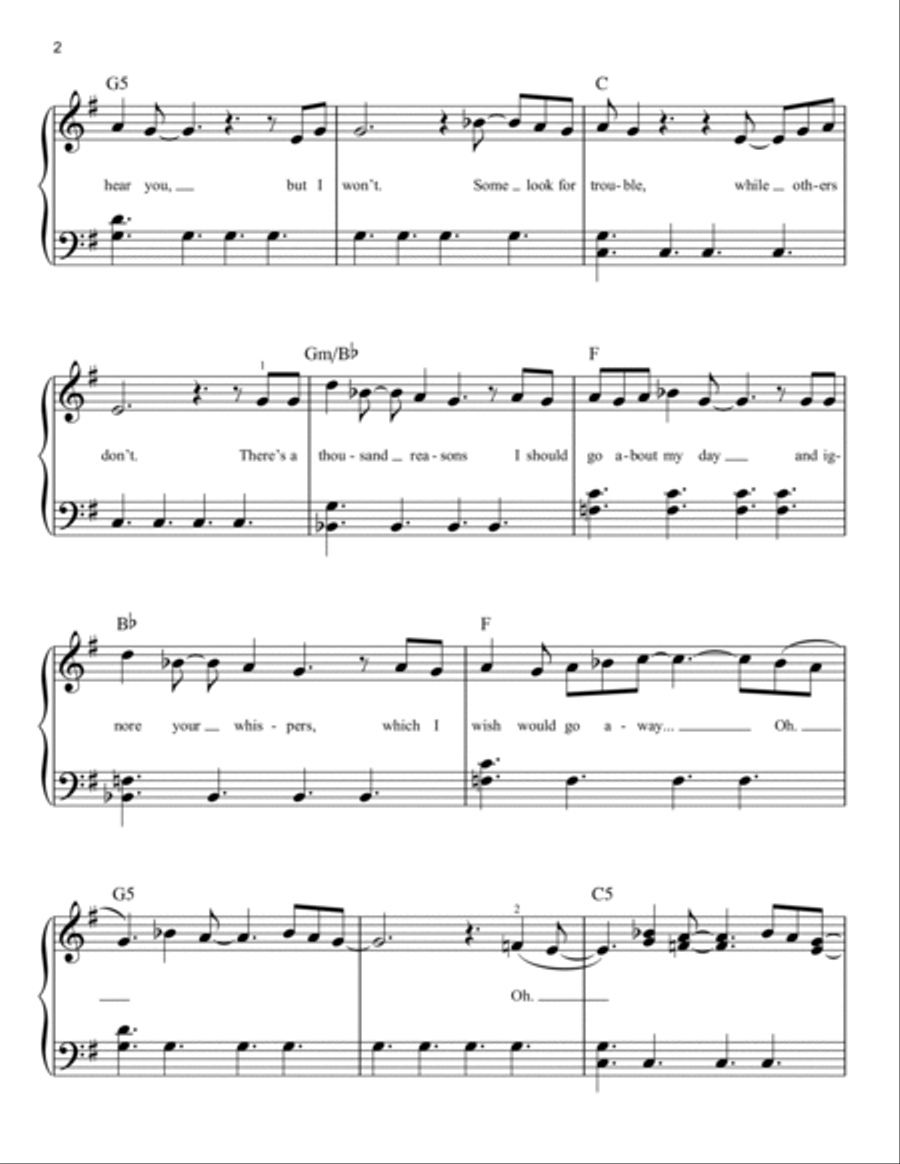 Into The Unknown (from Disney's Frozen 2) Easy Piano scores gallery preview page 2