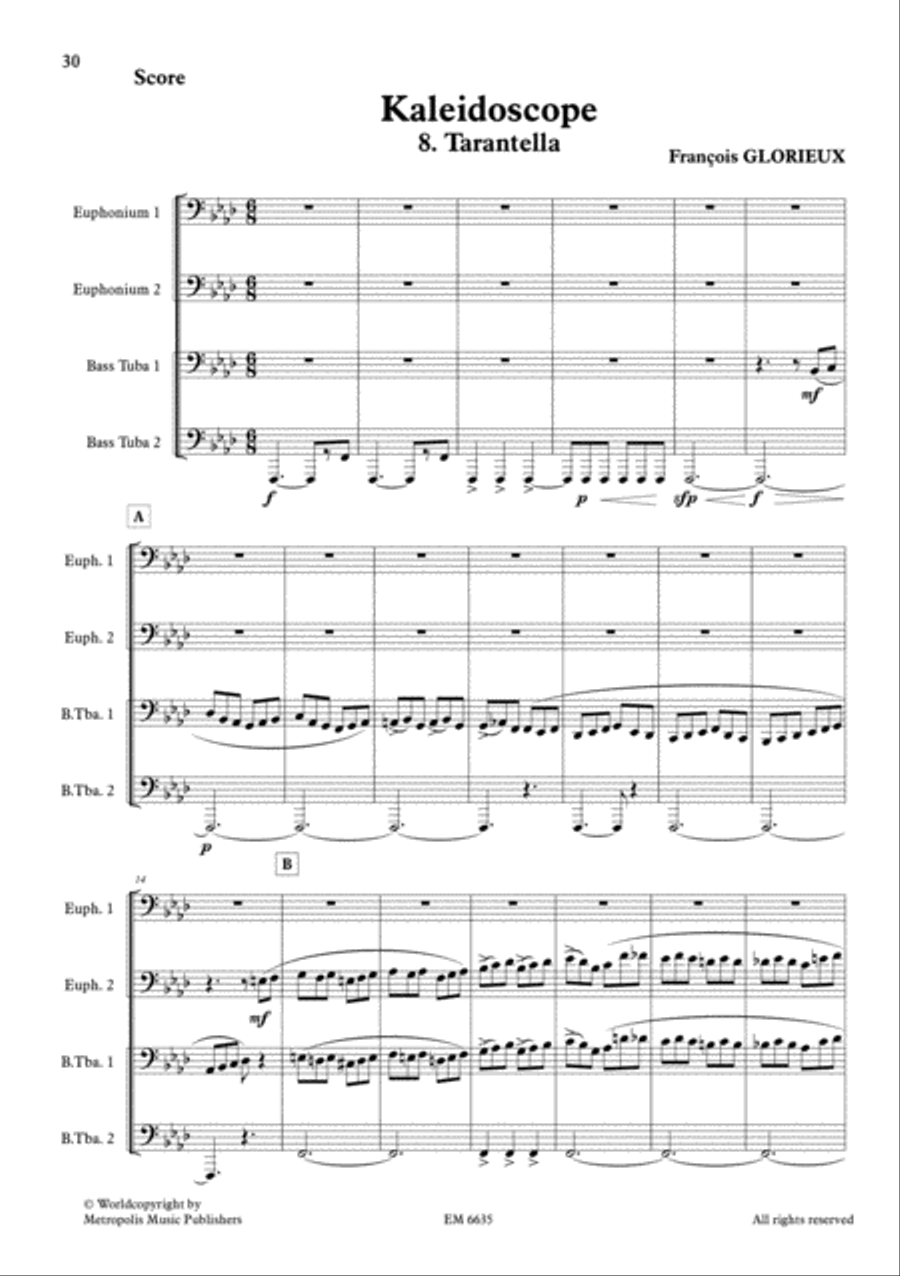 Kaleidoscope for Tuba Quartet Tuba Quartet scores gallery preview page 9