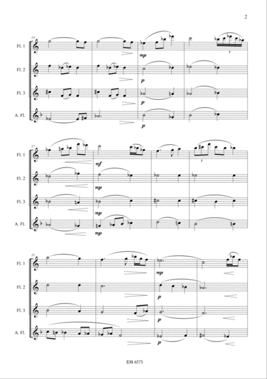 La nuit, le forêt se réveille for Flute Quartet Flute Quartet scores gallery preview page 3